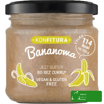 DEVALDANO - KONFITURA BEZ CUKRU - BANANOWA 190G / słoik