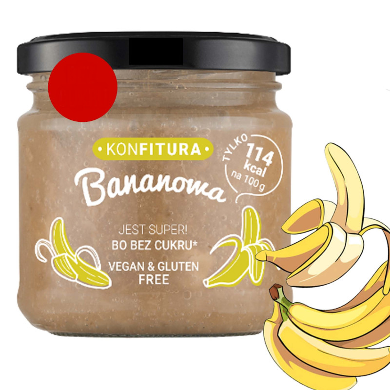 DEVALDANO - KONFITURA BEZ CUKRU - BANANOWA 190G / słoik