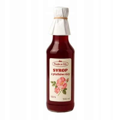 Prosto ze Wsi SYROP Z PŁATÓW RÓŻY 500ml 0,5L do herbaty