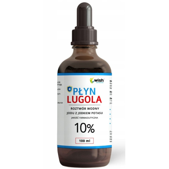Wish PŁYN LUGOLA 10% czysty JOD JODEK POTASU TARCZYCA 100ml