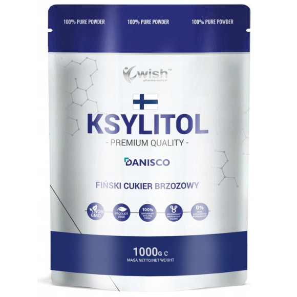 Wish KSYLITOL PREMIUM QUALITY Danisco zdrowy fiński CUKIER BRZOZOWY 1kg