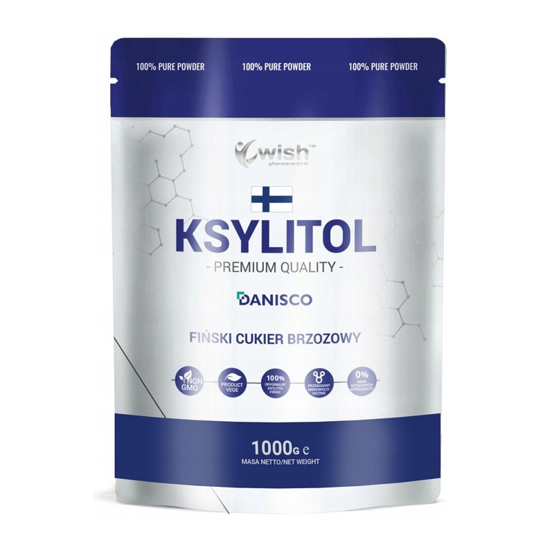 Wish KSYLITOL PREMIUM QUALITY Danisco zdrowy fiński CUKIER BRZOZOWY 1kg