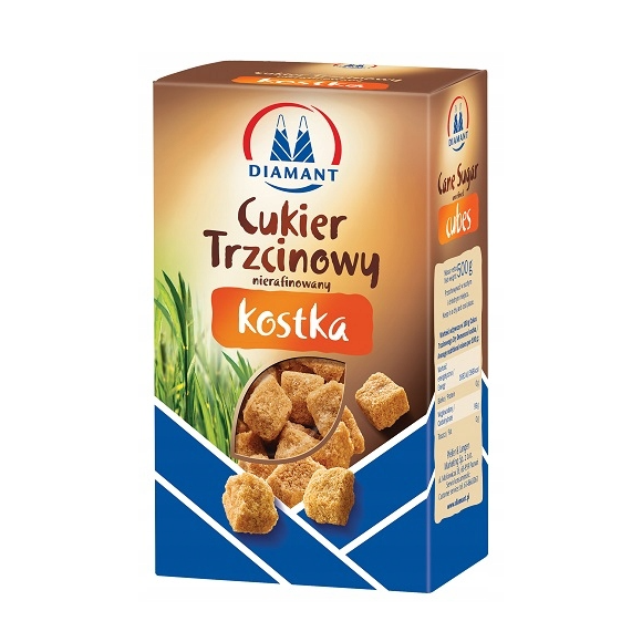 DIAMANT CUKIER TRZCINOWY NIERAFINOWANY KOSTKA 500G