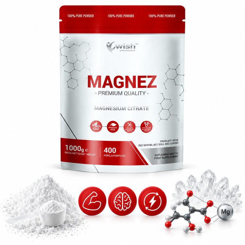 Wish MAGNEZ w proszku CYTRYNIAN MAGNEZU 1000g 1KG