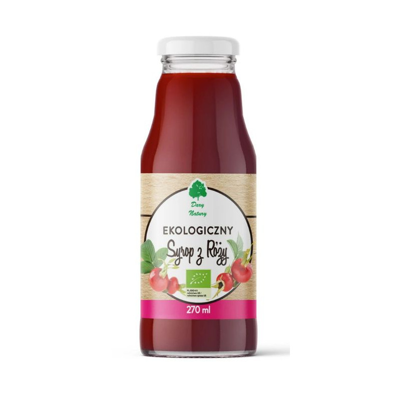 Dary Natury SYROP Z RÓŻY RÓŻANY róża EKO do deserów napojów 270ml