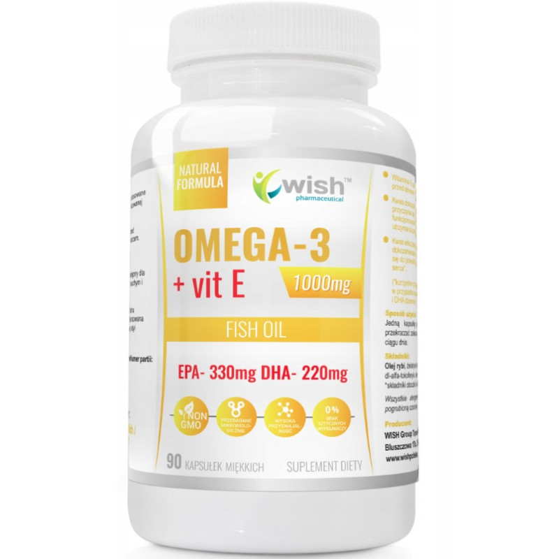 Wish OMEGA 3 1000mg + WITAMINA E 90 kapsułek
