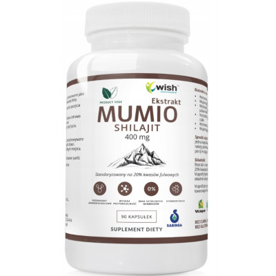 WIish MUMIO Himalajskie SHILAJIT 400mg 90kaps wsparcie WZNOCNIENIE ODPORNOŚĆ