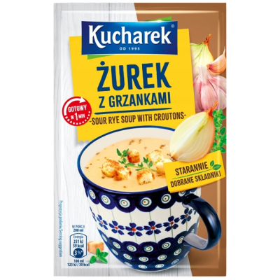 Kucharek ZUPA ŻUREK Z GRZANKAMI jednoporcjowa GOTOWA W 1