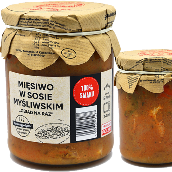 Mielczarek MIĘSIWO MIĘSO W SOSIE MYŚLIWSKIM w SŁOIKU gotowe