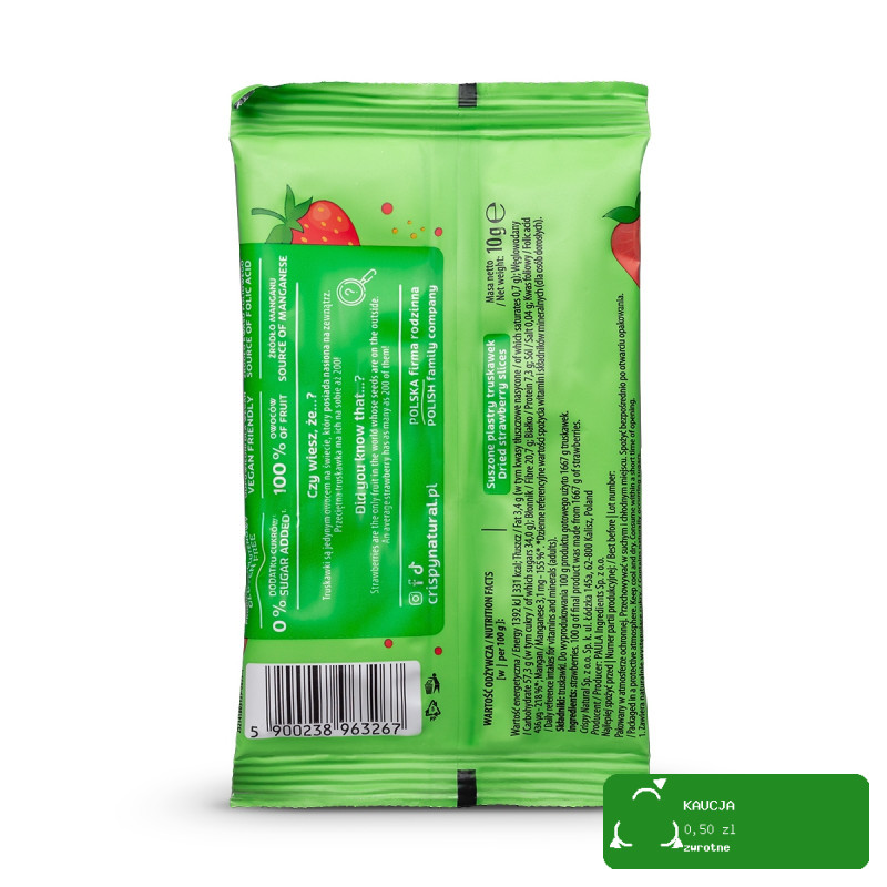 CRISPY NATURAL - Truskawka suszona 100% 10g / nr07