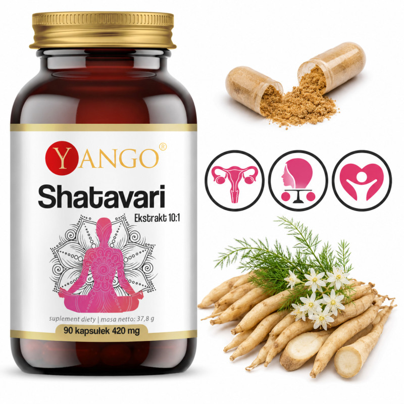 Yango SHATAVARI wsarcie MENOPAUZA RÓWNOWAGA HORMONALNA 90 kapsułek