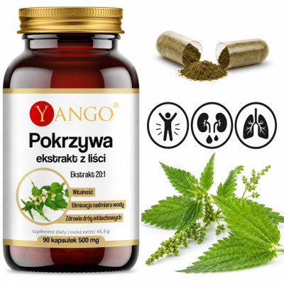 Yango POKRZYWA EKSTRAKT Z LIŚCI 500MG  witaminy minerały 90 kapsułek