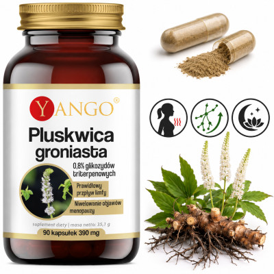 Yango PLUSKWICA GRONIASTA wsparcie MENOPAUZA UKŁAD LIMFATYCZNY 90 kapsułek