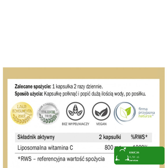 Yango LIPOSOMALNA WITAMINA C  wysokoprzysfajalna 60 kapsułek
