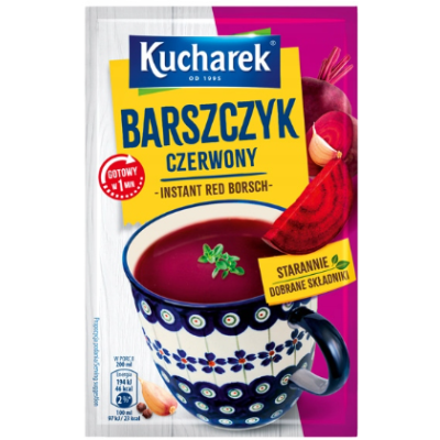 Kucharek ZUPA BARSZCZ CZERWONY jednoporcjowa GOTOWA W 1
