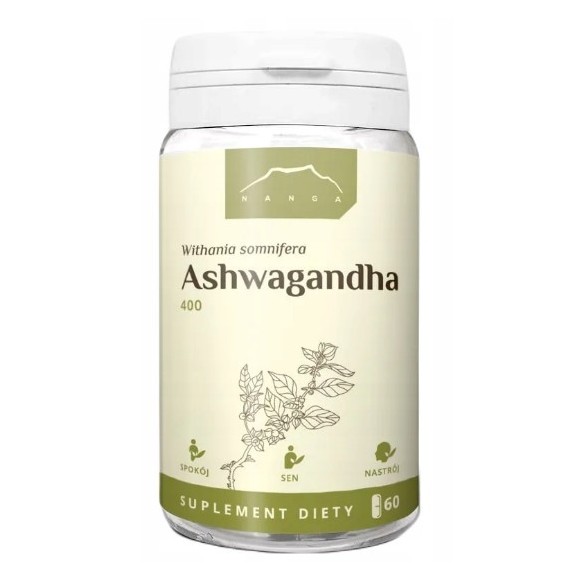 NANGA ASHWAGANDHA 400MG 60 kaps wsparcie UKŁAD NERWOWY