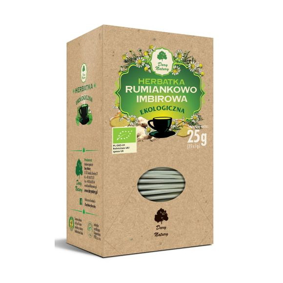Dary Natury HERBATKA RUMIANKOWO-IMBIROWA eko 25sasz 25g wsparcie: TRAWIENIE
