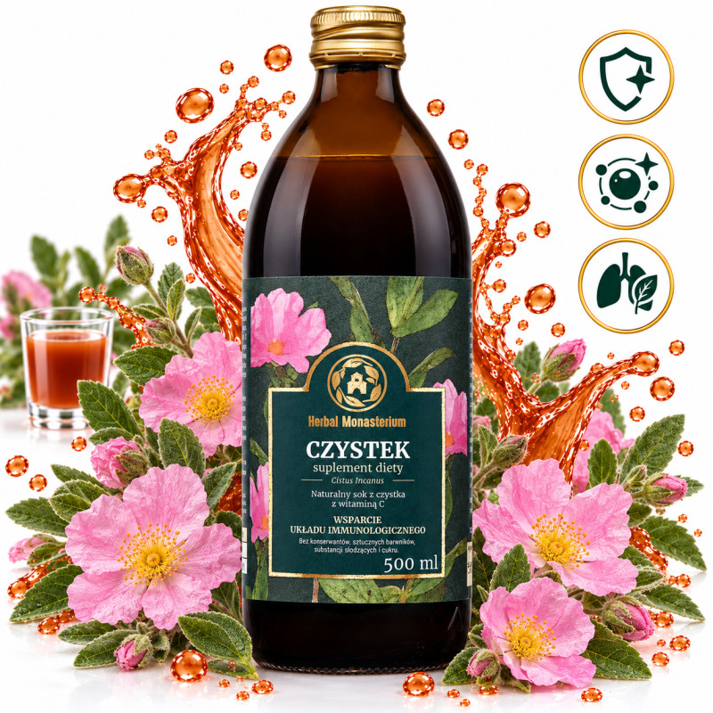 HERBAL Pharmaceuticals SOK z CZYSTKA 500ml Odporność Wzmocnienie