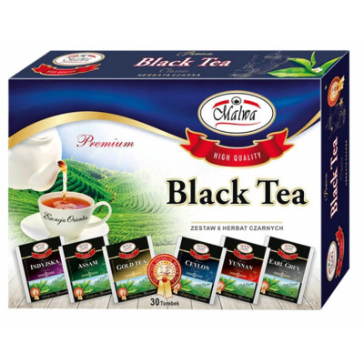 ZESTAW HERBAT CZARNYCH smakowych MALWA BLACK TEAS