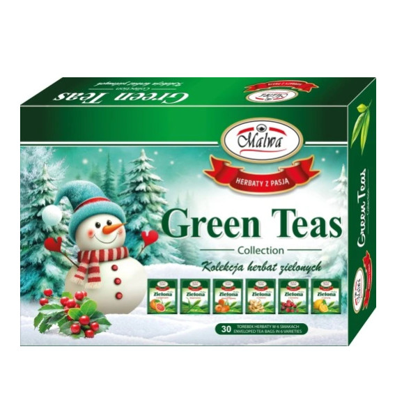 ZESTAW HERBAT ZIELONYCH smakowych MALWA GREEN TEAS