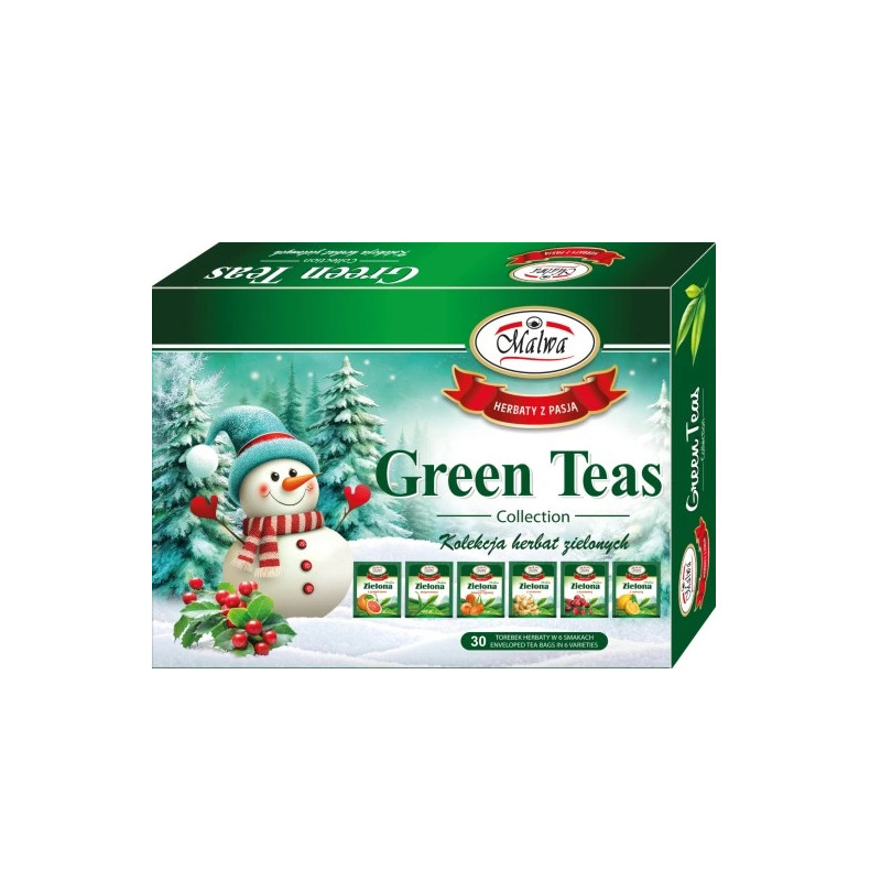 ZESTAW HERBAT ZIELONYCH smakowych MALWA GREEN TEAS