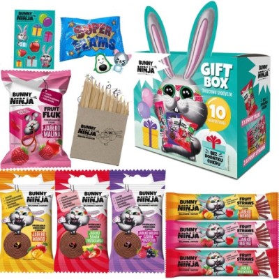 BUNNY NINJA GIFT BOX 11 SŁODKICH PRZEKĄSEK + DODATKI
