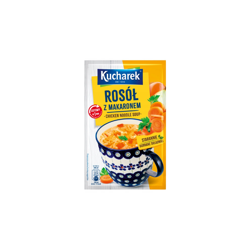 Kucharek ZUPA ROSÓŁ Z MAKARONEM jednoporcjowa GOTOWA W 1