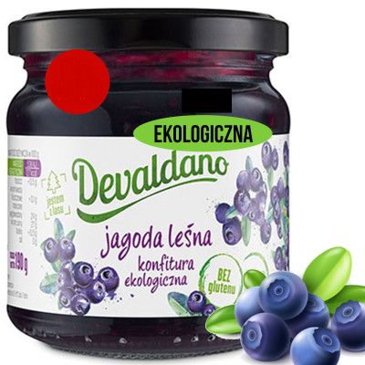 DEVALDANO - EKO KONFITURA JAGODA LEŚNA JAGODOWA 190G / słoik