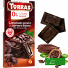 CZEKOLADA GORZKA Z ZIARNAMI KAKAO ze stewią bez cukru glutenu 75g TORRAS