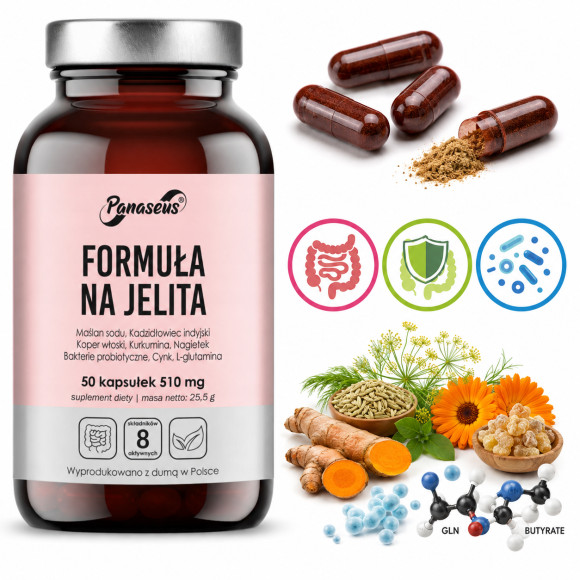 Yango Panaseus FORMUŁA NA JELITA maślan sodu bakterie probiotyczne 50 kaps.