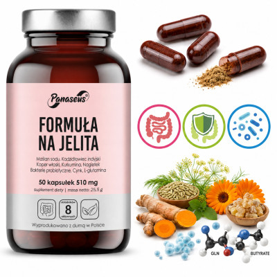 Yango Panaseus FORMUŁA NA JELITA maślan sodu bakterie probiotyczne 50 kaps.