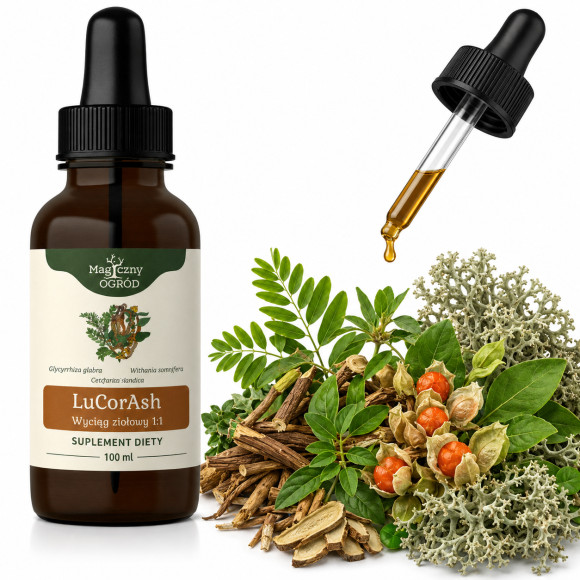 NANGA LuCorAsh LUKRECJA + CORDYCEPS + ASHWAGANDHA 100ml pomoc ENERGIA STRES