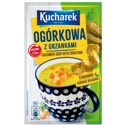 Kucharek ZUPA OGÓRKOWA Z GRZANKAMI jednoporcjowa GOTOWA W 1