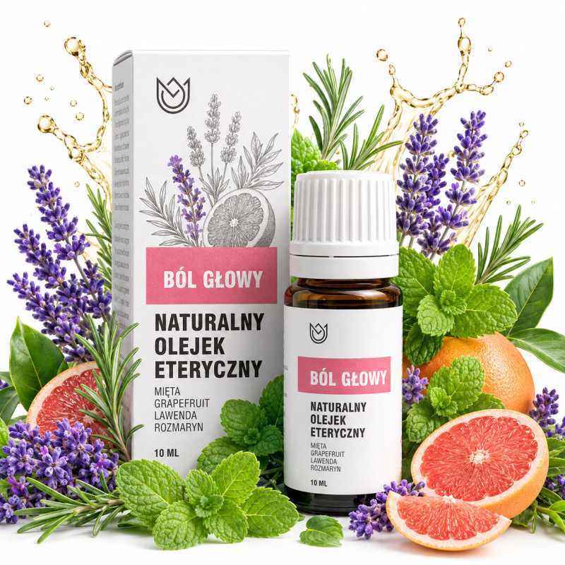 Naturalny OLEJEK ETERYCZNY n BÓL GŁOWY mix4 olejów