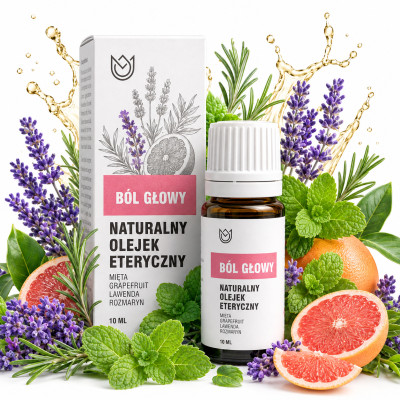 Naturalny OLEJEK ETERYCZNY n BÓL GŁOWY mix4 olejów