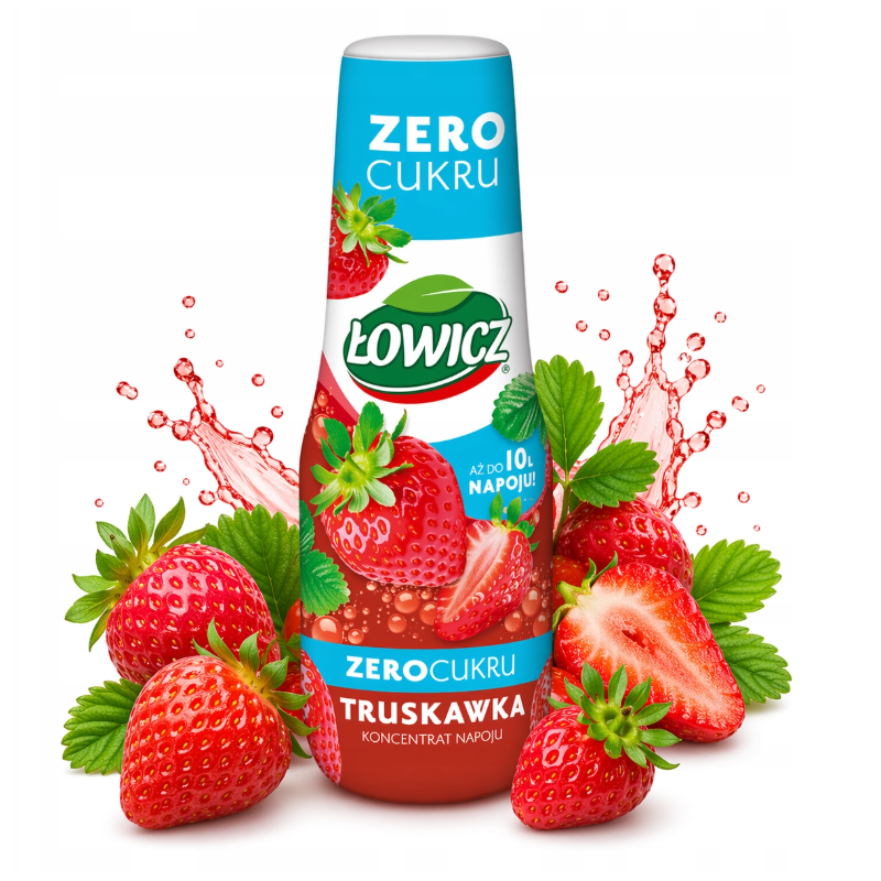 Łowicz SYROP TRUSKAWKA ZERO CUKRU 500ML KONCENTRAT DO