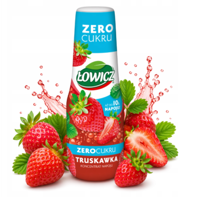 Łowicz SYROP TRUSKAWKA ZERO CUKRU 500ML KONCENTRAT DO
