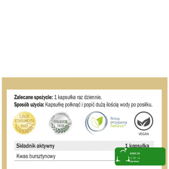 Yango KWAS BURSZTYNOWY wspracie METABOLIZM ENERGENTYCZNY 90 kapsułek