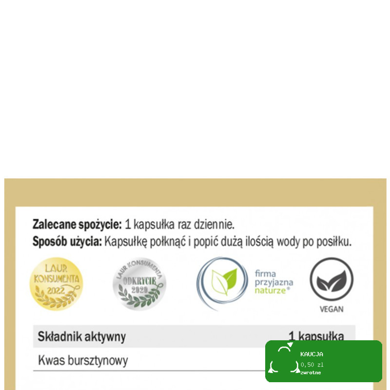 Yango KWAS BURSZTYNOWY wspracie METABOLIZM ENERGENTYCZNY 90 kapsułek