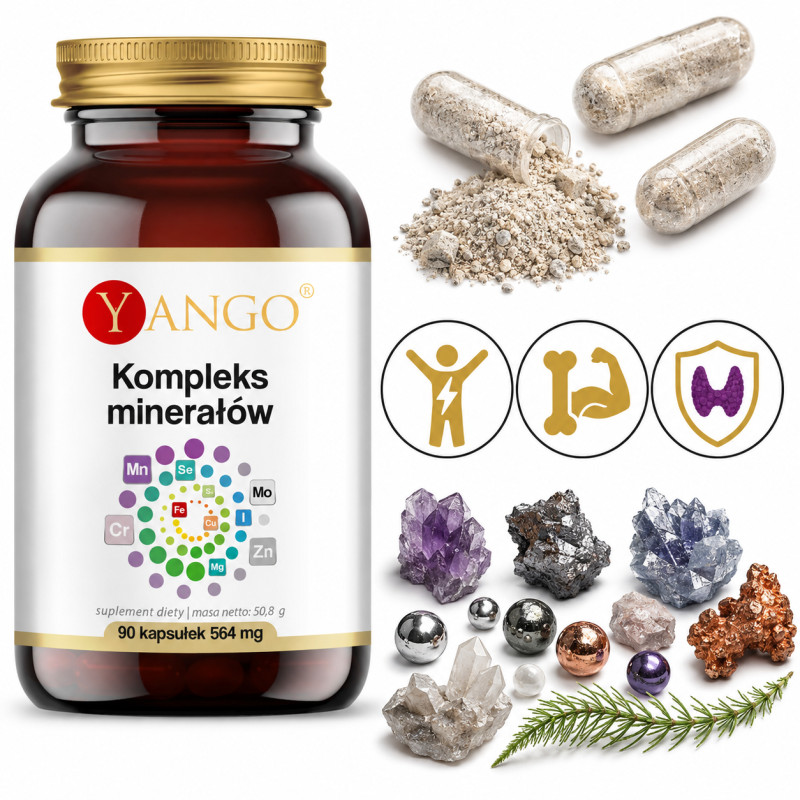 Yango KOMPLEKS MINERAŁÓW magnez cynk żelazo miedź mangan selen 90 kapsułek