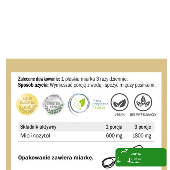 Yango INOZYTOL wsparcie HORMONY PŁODNOŚĆ UKŁAD NERWOWU proszek 90g