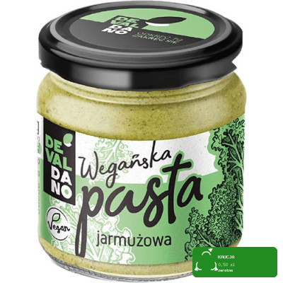 WEGAŃSKA PASTA JARMUŻOWA słonecznikowa Z JARMUŻEM 170g Devaldano