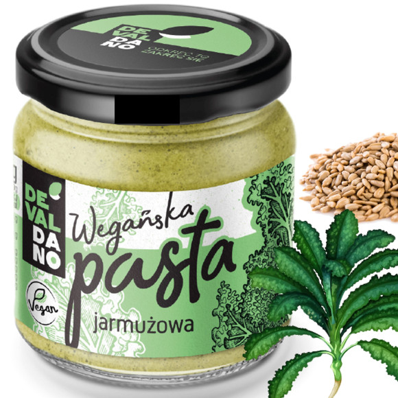WEGAŃSKA PASTA JARMUŻOWA słonecznikowa Z JARMUŻEM 170g Devaldano