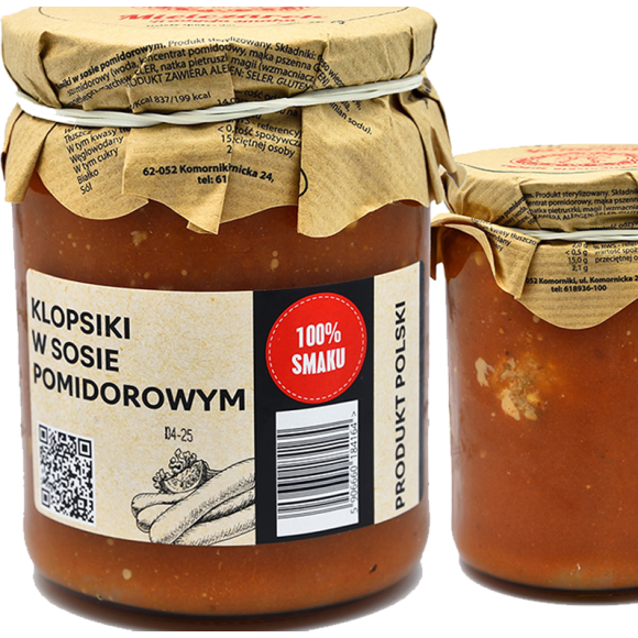 Mielczarek KLOPSIKI W SOSIE POMIDOROWYM W SŁOIKU GOTOWE