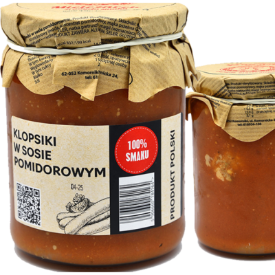 Mielczarek KLOPSIKI W SOSIE POMIDOROWYM W SŁOIKU GOTOWE