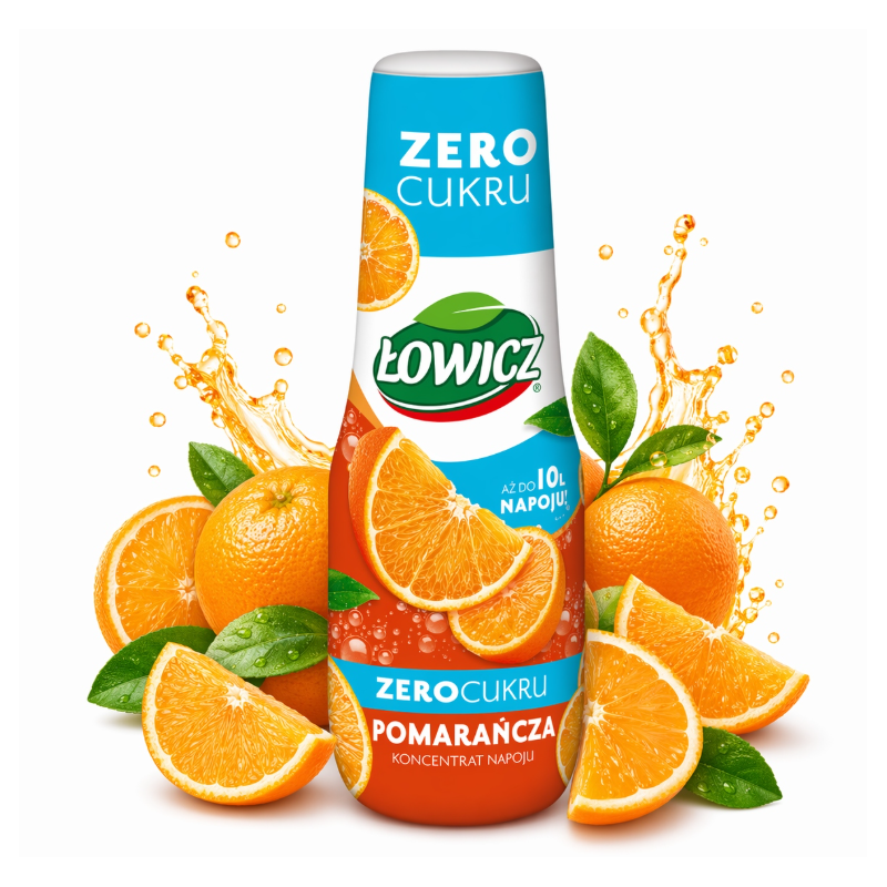 Łowicz SYROP POMARAŃCZA ZERO CUKRU 500ML KONCENTRAT DO