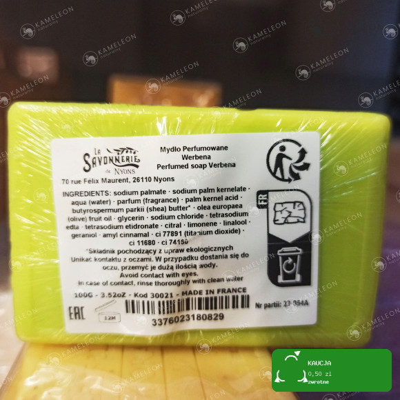 MYDŁO FRANCUSKIE Marsylskie WERBENA orzeźwia 100G LA SAVONNERIE DE NYONS