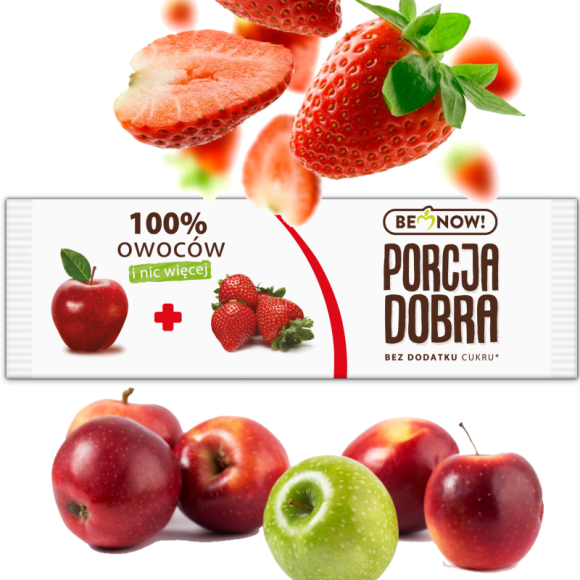 PORCJA DOBRA przekąska owocowa LISTEK JABŁKO TRUSKAWKA 16g