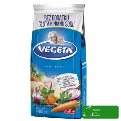 VEGETA bez glutaminianu sodu PRZYPRAWA WARZYWNA DO DAŃ 400g 0,4KG PODRAVKA