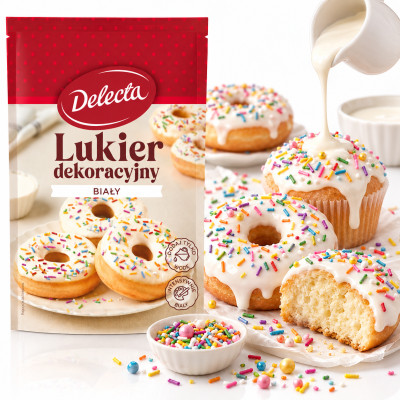 Delecta LUKIER DEKORACYJNY BIAŁY do wypieków 80g